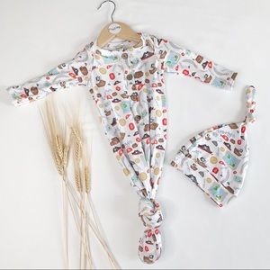 Exclusive pirate print baby knotted gown